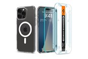 Handys - Schutzfolie - Spigen Ultra Hybrid MagSafe - white + Glass tR EZ Fit Pack - iPhone 16 Pro Max - ACS08141