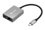 Netzwerkadapter (Netzkarte, Druckserver, u.s.w.) - Sandberg USB-C Gigabit Network Adapter (with PD) - 136-60