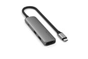 Dockingstationen - Satechi 4-in-1 USB-C Slim Multiport Adapter 4K - Space Grey - ST-P4SM