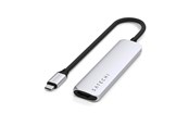 Dockingstationen - Satechi 4-in-1 USB-C Slim Multiport Adapter 4K - Silver - ST-P4SS