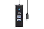 USB-Hubs - ORICO Hub USB-C to 2x USB 3.0 + USB-C 5 Gbps 0.15m (Black) USB-Hubs - USB 3.0 - 3 - Schwarz - PWC2U-C3-015-BK-EP