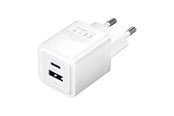 Handys - Adapter und Ladegeräte - Vention Wall charger FEQW0-EU USB-C + USB- A 30W/30W GaN (white) - FEQW0-EU
