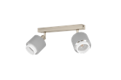 Lampen - EGLO BELLIZZI spot 2L brushed steel/grey - 901046