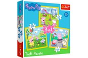 Puzzle - Trefl Puzzle - Peppa Pig - Peppas Happy Day (3in1) Boden - TFL34849