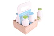 Holzspielzeug - Bigjigs Wooden Box with Milk Bottles 5 pcs. - BJ453