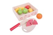 Rollenspiele - Bigjigs Wooden Box with Cutting Fruit - BJ472
