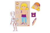 Puzzle - Goki Wooden Layer Puzzle Human Body Girl 29 pcs. Holz - 57362