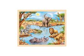 Puzzle - Goki Wooden Jigsaw Puzzle African Savanna 96pcs. Holz - 57347