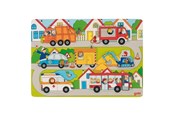 Puzzle - Goki Wooden Background Shape Puzzle in the Streets 7 pcs. Holz - 57474