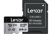 Speicherkarten - Lexar Professional Silver Plus MicroSD/SD - 205MB/s - 64GB - LMSSIPL064G-BNANG