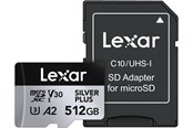 Speicherkarten - Lexar Professional Silver Plus MicroSD/SD - 205MB/s - 512GB - LMSSIPL512G-BNANG