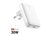 Handys - Adapter und Ladegeräte - FIXED Slim GaN 90° Super Fast 1x USB-C charger 30W - White - FIXCG30S-C-WH