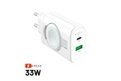 Handys - Adapter und Ladegeräte - FIXED MagFlip USB-C Charger 33W Apple Watch/USB-C/USB-A - FIXC33-CUW-WH