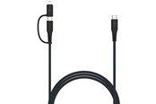 USB Kabel - FIXED 2in1 Combo 60W - USB-C <-> USB-C / Lightning - 3m - Schwarz - FIXDB-CCL3-GR