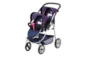 Puppen & Zubehör - Bayer Design Twin Pram - Navy - 26554AA