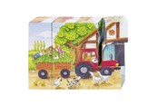 Puzzle - Goki Wooden Block Puzzle Seasons on the Farm 12 pcs. Block - 57839