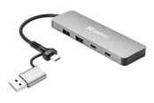 USB-Hubs - Sandberg 4-Port USB Hub USB-Hubs - USB 3.0 - 4 - silber - 136-64