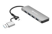 USB-Hubs - Sandberg 4-Port USB Hub USB-Hubs - USB 3.0 - 4 - silber - 136-63