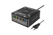 Handys - Adapter und Ladegeräte - BlitzWolf BW-S28 260W 2xUSB-A 3xUSB-C 15W wireless charger (black) - BW-S28