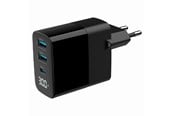 Handys - Adapter und Ladegeräte - Gembird Universal GaN USB charger with LCD QC 3.0 & POD 30W 3-port - Black - TA-UC-PDQC30LCD-BK-02