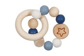 Baby Spielzeug - Goki Wooden Gripping Ring Star Blue - 65245