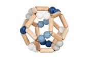 Baby Spielzeug - Goki Wooden Gripping Ring Elastic Ball Blue - 65345
