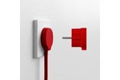 Schaltereinheiten - NORM F Flacher Stecker, Mattrot (Schuko-Standard) - 43026