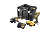 Haus & Garten - Dewalt DCK2020P2T-QW 18V XR Carbonless Combi set with drill angle grinder 2x5Ah batteries charger and TSTAK - DCK2020P2T-QW