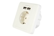 Andere Kabel - Gembird EnerGenie EG-ACU2A2-01 - power socket-outlet - 1 gang - 1 power socket 2 USB sockets - EG-ACU2A2-01