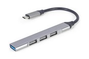 USB-Hubs - Gembird - hub - USB Type-C silver - 4 ports USB-Hubs - 4 - silber - UHB-CM-U3P1U2P3-03