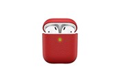Kopfhörer/Headsets - KeyBudz PodSkinz Artisan Series Leather Case - Handcrafted Leather Case for your Airpods - Red - AP_S3_RED