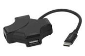 USB-Hubs - Deltaco USB Hub - 4x USB-A USB-Hubs - 4 - Schwarz - USBC-HUB205