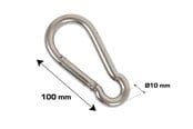 Sicherheitsausrüstung & Arbeitskleidung - Home>it fireman's snap hook Ø10 x 100 mm stainless steel 2 pcs. - 20469