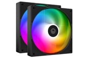 Gehäuselüfter - ID-Cooling AS-140-ARGB-K (2-pack) - Gehäuselüfter - 140mm - Schwarz mit RGB LED - 25 dBA - AS-140-ARGB-K DUET