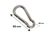 Halterungen & Scharniere  - Home>it fireman's carabiner Ø5 x 50 mm in stainless steel 2 pcs. - 20463