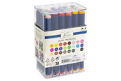 Kunst & Handwerk Ausstattung - Nassau Round dual markers 24 pcs in transparent box - AR0104/23GE