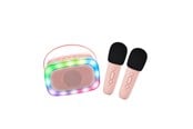 Musik - Lalarma Karaoke with lights and two microphone - R - LALAR-KARATWO-WLIGHTS-ROSE