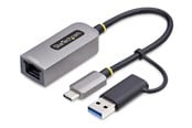 Netzwerkadapter (Netzkarte, Druckserver, u.s.w.) - StarTech.com 2.5GbE USB-C to Ethernet Adapter with USB-A Converter - network adapter - USB-C 3.2 Gen 1 / Thunderbolt 3 - 10M/100M/1G/2.5 Gigabit Ethernet - U2GA-USB-C-ETHERNET