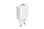 Handys - Adapter und Ladegeräte - GEAR Charger 220V 1xUSB-C + 1xUSB-A PD/PPS 30W + 18W QC - White - 665134