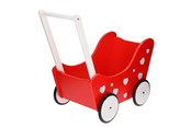 Puppen & Zubehör - Playwood Doll's Pram Red with Hearts - PW 2346