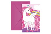 Spielzeug - Globos Invitations and Envelopes FSC Unicorn Rainbow Colors 6 pcs. - 93766