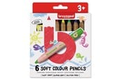 Utensilien zum Schreiben und Zeichnen - Bruynzeel Kids Soft Colored Pencils 6 pcs. - 60119006
