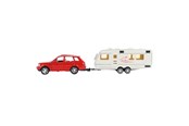 Modellauto - Toi-Toys - Metal Pull-back Car with Caravan 1:48 - 21852A