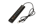 USB-Hubs - Nitro Concepts UH1 10-Port HYBRID USB HUB USB-Hubs - 10 - Schwarz - NC-SR-AC-006