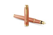 Utensilien zum Schreiben und Zeichnen - Parker IM Writing Rituals Fountain Pen Uplifting Orange Finish with Gradient & Gold Trims Medium Nib Blue Ink Gift Box - 2203899