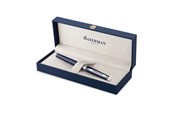 Utensilien zum Schreiben und Zeichnen - Waterman Hemisphere Fountain Pen Blue Lacquer with Palladium trim  Stainless Steel Medium Nib Blue Ink Gift Box - 2214204