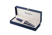 Utensilien zum Schreiben und Zeichnen - Waterman Carene Fountain Pen Blue Lacquer with palladium trim  18K Gold Medium Nib Blue Ink Gift Box - 2214210