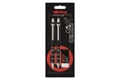 Utensilien zum Schreiben und Zeichnen - Rotring Tikky Mechanical Pencil Ballpoint & Eraser Set | HB Lead 0.5 mm Pencil | Medium Point Pen | Black Barrel - 2221254