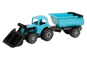 Spiele im Freien - Plasto  Tractor with frontloader & trailer 56.5 cm - 1672000TUB