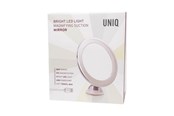Kosmetik Spiegel - UNIQ Round Mirror with LED Light and suction cup x10 magnification - 4836